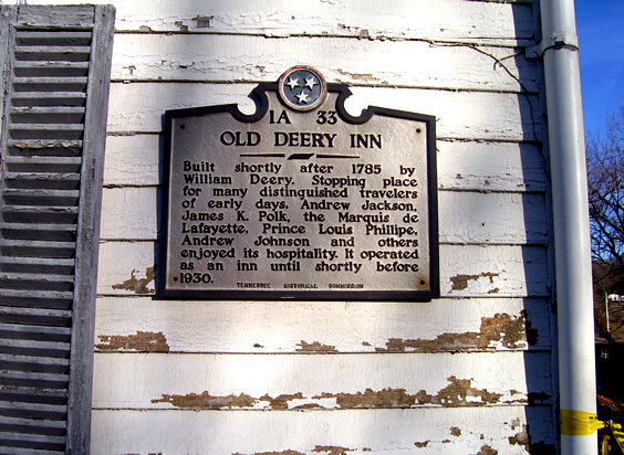 Plaque at Deery inn